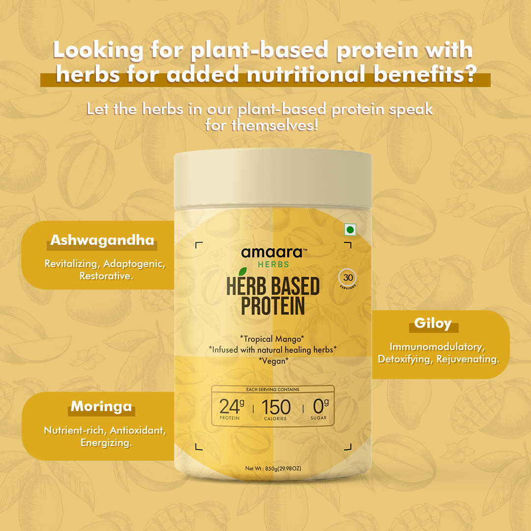 Amaara herbs Herb Based Protein Tropical Mango - 600 gms